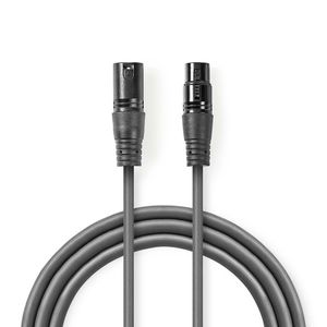 Nedis Gebalanceerde Audiokabel | XLR 3-Pins Male naar XLR 3-Pins Female | 10 m | 1 stuks - COTG15010GY100 COTG15010GY100