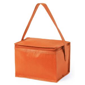 Kleine mini koeltas voor lunch of sixpack blikjes - oranje - 21 x 15 x 15 cm - draagriem   -