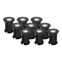 9x Maisy dimbare LED grondspot - Rond - Zwart - 4000K neutraal wit - 5 Watt - IP67 straal waterdicht - 3 jaar garantie Grondspot buiten 230V - thumbnail