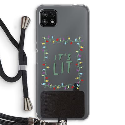 It's Lit: Samsung Galaxy A22 5G Transparant Hoesje met koord