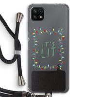 It's Lit: Samsung Galaxy A22 5G Transparant Hoesje met koord