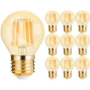 Voordeelpak 10x LED Lamp E27 Kogel Filament - Brinton - Amber 4W 360lm - 822 Zeer Warm Wit 2200K - G45 | Vervangt 32W