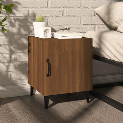 Nachtkastje bewerkt hout bruin eikenkleur
