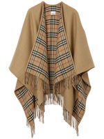 Burberry cape réversible en laine à carreaux - Tons neutres