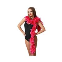 Carnaval verkleed boa met veren - fuchsia roze - 180 cm - 45 gram - Glitter and Glamour - thumbnail