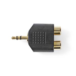 Stereo Audioadapter | 3,5 mm male - 2x RCA female | 10 stuks | Zwart