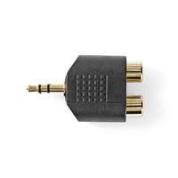 Stereo Audioadapter | 3,5 mm male - 2x RCA female | 10 stuks | Zwart - thumbnail