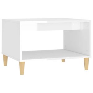 The Living Store Salontafel Modern - 60 x 50 x 40 cm - Hoogglans Wit