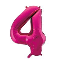 Roze leeftijden ballon cijfer 4   - - thumbnail