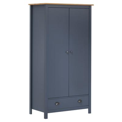 Kledingkast Hill 2 deuren 89x50x170 cm massief grenenhout grijs