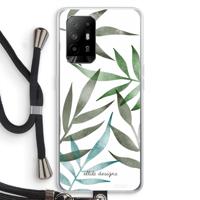 Tropical watercolor leaves: Oppo A95 5G Transparant Hoesje met koord