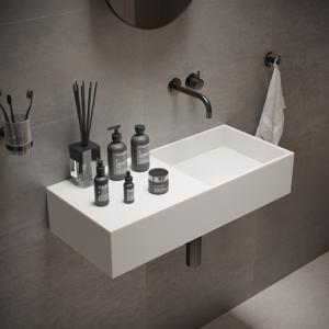 Wastafel Ideavit Solidplan 75x32,5x15 cm Solid Surface Mat Wit
