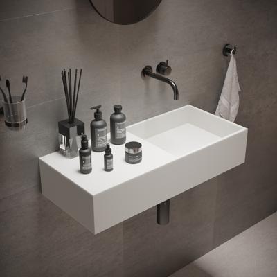 Wastafel Ideavit Solidplan 75x32,5x15 cm Solid Surface Mat Wit
