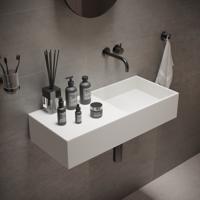 Wastafel Ideavit Solidplan 75x32,5x15 cm Solid Surface Mat Wit