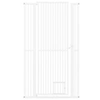 Hoge Dierenbarrière Metalen Veiligheidshekje met 2 Uitbreidingssets Zonder Boren 77-104 cm x 171 cm Wit