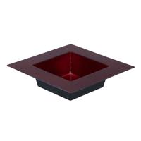 Decoratie plateau/tray - rood - 20 x 20 cm - kunststof - vierkant - tafel dienblad - thumbnail