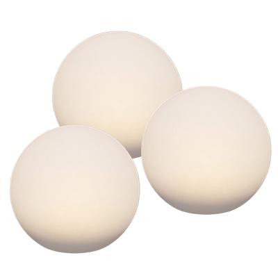 Solar bol lamp - 3x - kunststof - D25 cm - warm wit - tuinverlichting
