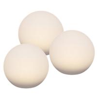 Solar bol lamp - 3x - kunststof - D25 cm - warm wit - tuinverlichting