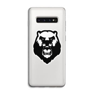 Angry Bear (white): Samsung Galaxy S10 4G Transparant Hoesje