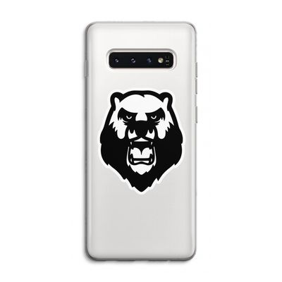 Angry Bear (white): Samsung Galaxy S10 4G Transparant Hoesje