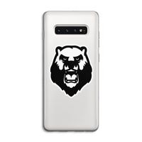 Angry Bear (white): Samsung Galaxy S10 4G Transparant Hoesje