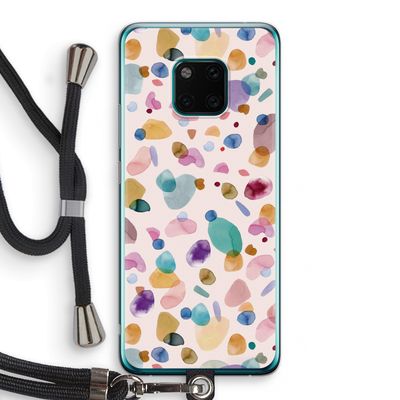Terrazzo Memphis Pink: Huawei Mate 20 Pro Transparant Hoesje met koord