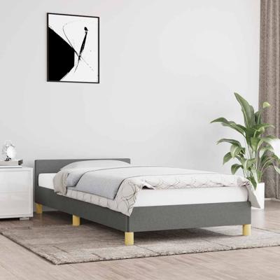 Bedframe zonder matras 90x190 cm stof donkergrijs