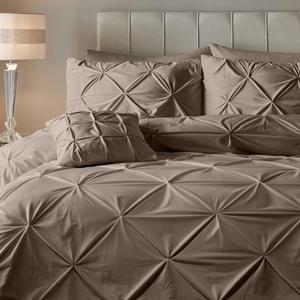 Pintuck Velvet Dekbedovertrek Taupe-1-persoons (140 x 200/220 cm)