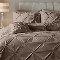 Pintuck Velvet Dekbedovertrek Taupe-2-persoons (200 x 200/220 cm)