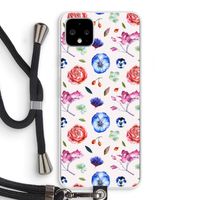 Bloemetjes: Pixel 4 XL Transparant Hoesje met koord