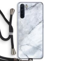 Witte marmer: Oppo A91 Transparant Hoesje met koord
