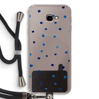 Blauwe stippen: Samsung Galaxy J4 Plus Transparant Hoesje met koord