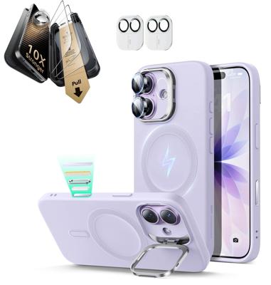 iPhone 17 Bundle Cloud Soft Magnetic Case (Camera Control, Stash Stand) and Armorite Pro Screen Protector - Lavender
