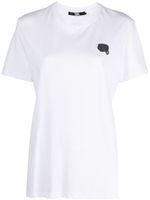 Karl Lagerfeld t-shirt Ikonik 2.0 Glitter en coton biologique - Blanc