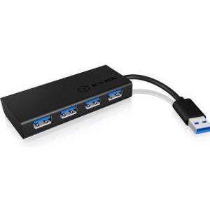 ICY BOX IB-AC6104-B 4 ports USB 3.0 hub zwart