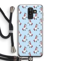 Eenhoorns overal: Samsung Galaxy J8 (2018) Transparant Hoesje met koord