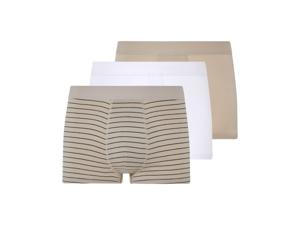 LIVERGY 3 heren boxers (Beige/wit, M)