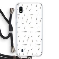 Hipster stripes: Samsung Galaxy A10 Transparant Hoesje met koord
