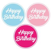 Happy Birthday bierviltjes - glazen onderzetters - 30x stuks - D10 cm - Verjaardag tafel artikelen Happy Birthday bierviltjes - glazen onderzetters - 30x stuks - D10 cm - Verjaardag tafel artikelen