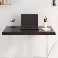 Tafelblad natuurlijke rand 80x40x(2-4) cm eikenhout donkerbruin