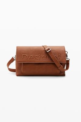 Middelgrote schoudertas met half logo - BROWN - U