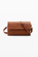 Middelgrote schoudertas met half logo - BROWN - U