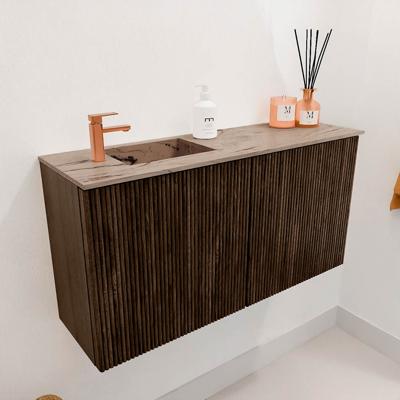 Toiletmeubel Mondiaz Joya Dlux | 80 cm | Meubelkleur Walnut | Faye wastafel Arena Wasbak Links | 1 kraangat