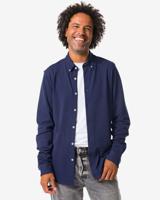 HEMA Herenoverhemd Billy pique donkerblauw (donkerblauw)