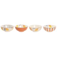 Kom Home ESPRIT Geel Blauw Wit Oranje Aluminium Keramiek Citroen Mediterrane Met reliëf (4 Stuks)