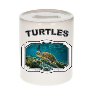Dieren zee schildpad spaarpot - turtles/ schildpadden spaarpotten kinderen 9 cm   -