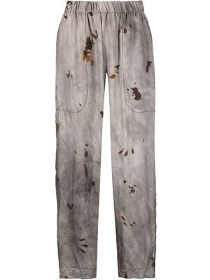 Uma Wang pantalon imprimé à taille élastiquée - Gris