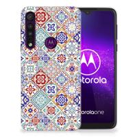 Motorola One Macro | TPU | Siliconen hoesje | Tiles Color