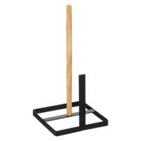 Keukenrolhouder Masterplan - ijzer/hout - 15 x 30 cm - zwart