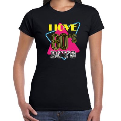 Disco verkleed t-shirt dames - jaren 80 feest outfit - I love 80 boys